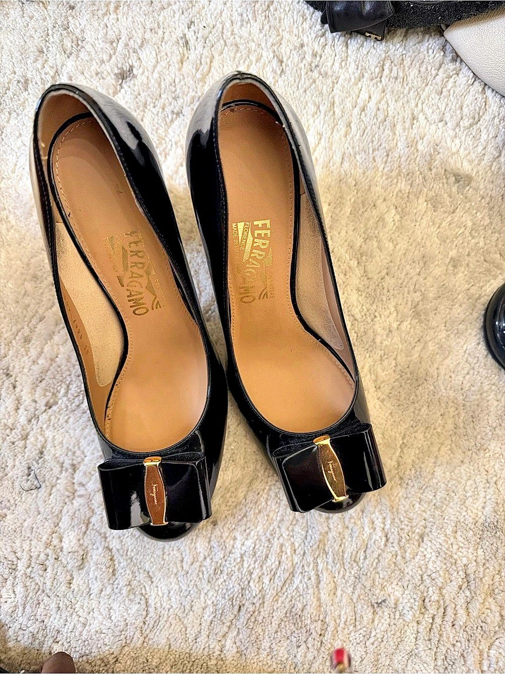 Ferragamo Black Bow Heels
